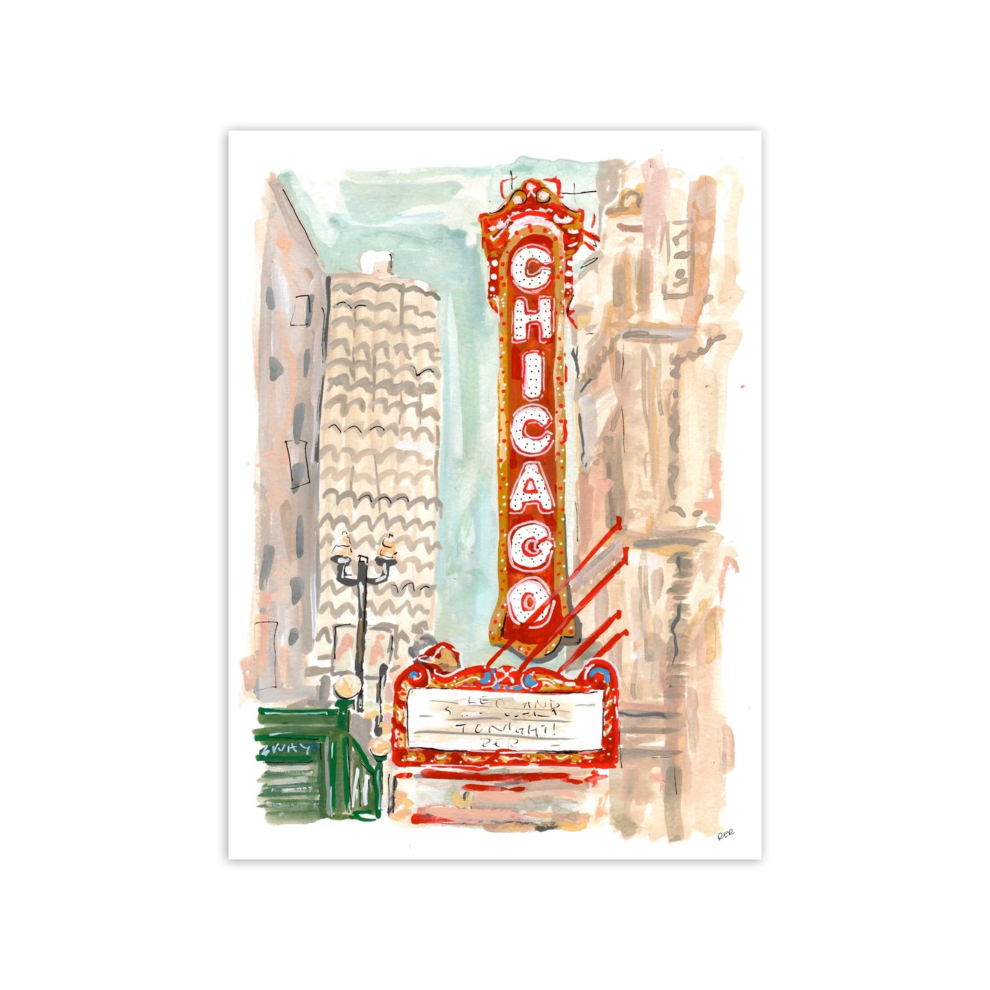 Chicago Theater 8" x 10" Art Print