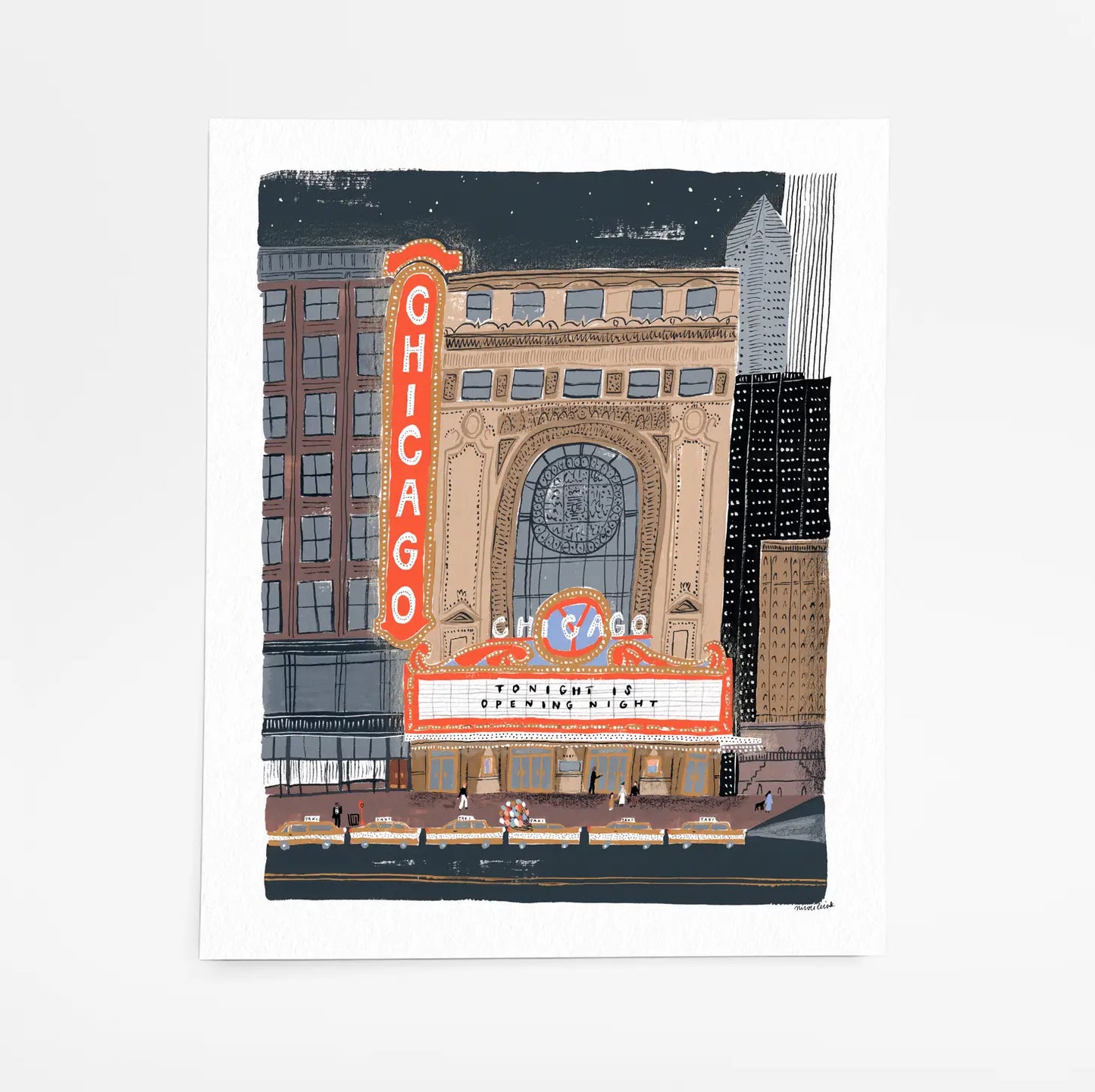 Chicago Theatre Sign Gicleé 8" x 10" Art Print