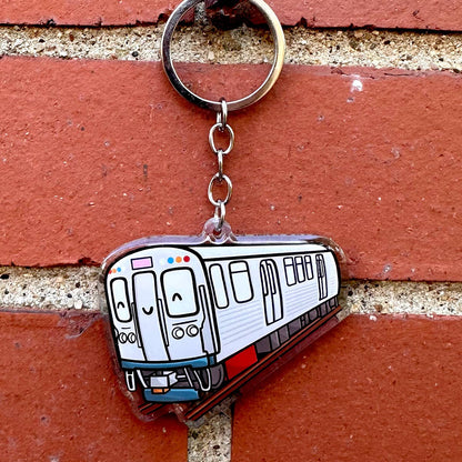 Chicago CTA El Train Smiley Keychain