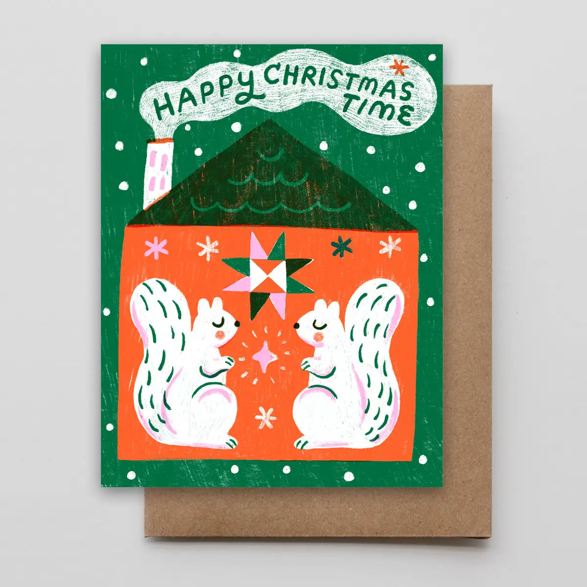 Christmas Time Squirrels Holiday Card