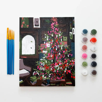 Aesthetic Holiday Tree 8" x 10" Paint By Numbers Kit