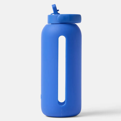 Big Glass & Silicone Reusable 36 Oz Flip Cap Water Bottle