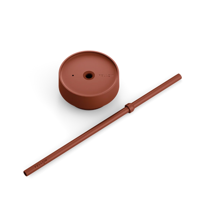 Red carter mug lid with straw