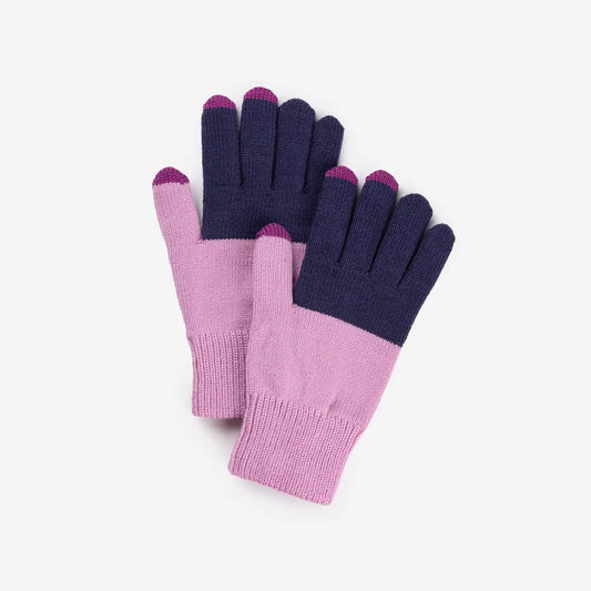 Colorblock Knit Touchscreen Gloves