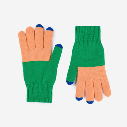 Colorblock Knit Touchscreen Gloves