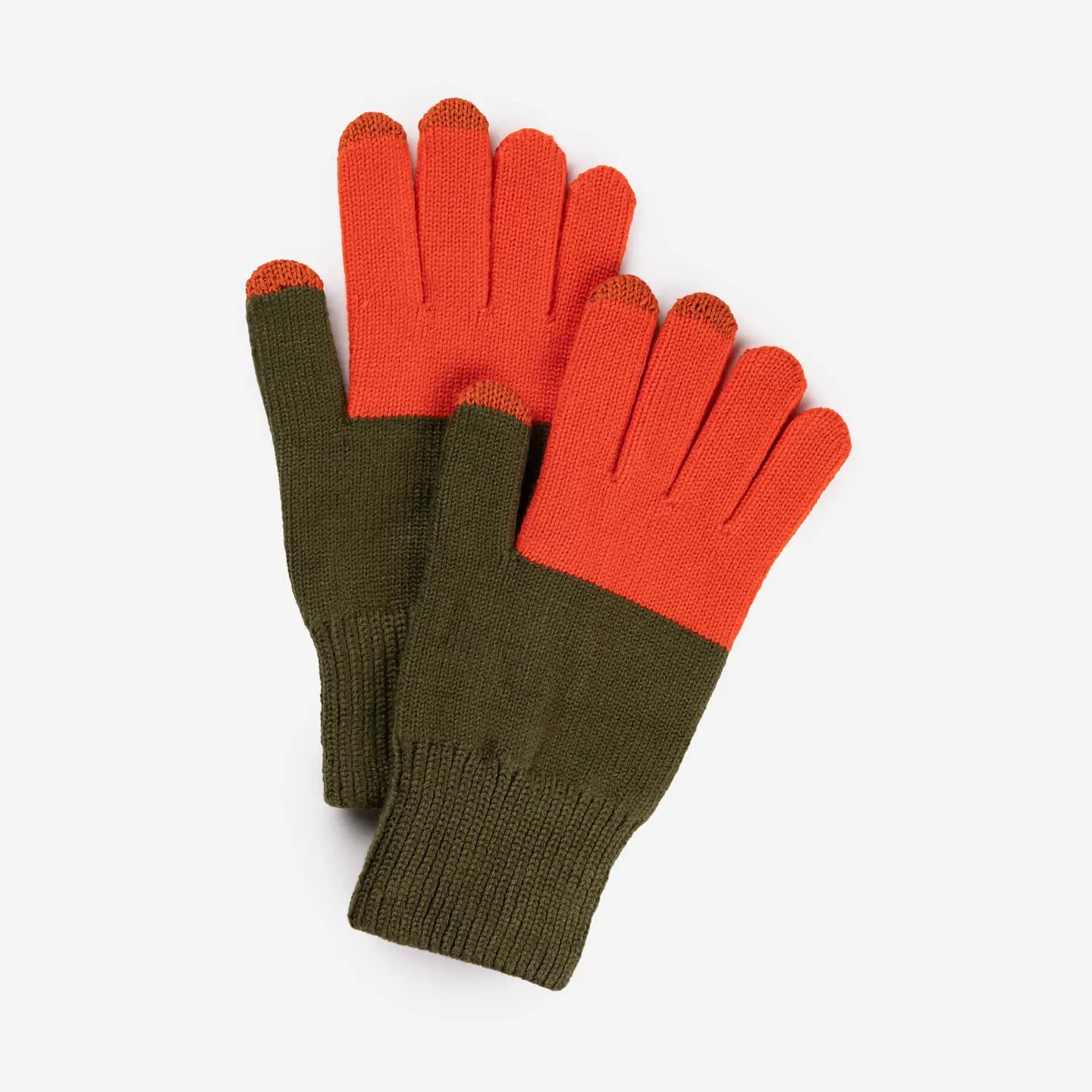 Colorblock Knit Touchscreen Gloves