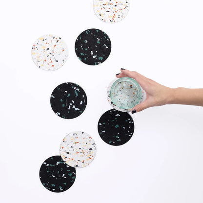 Cosmos Recycled Rubber Terrazzo Coasters (Set of 4)