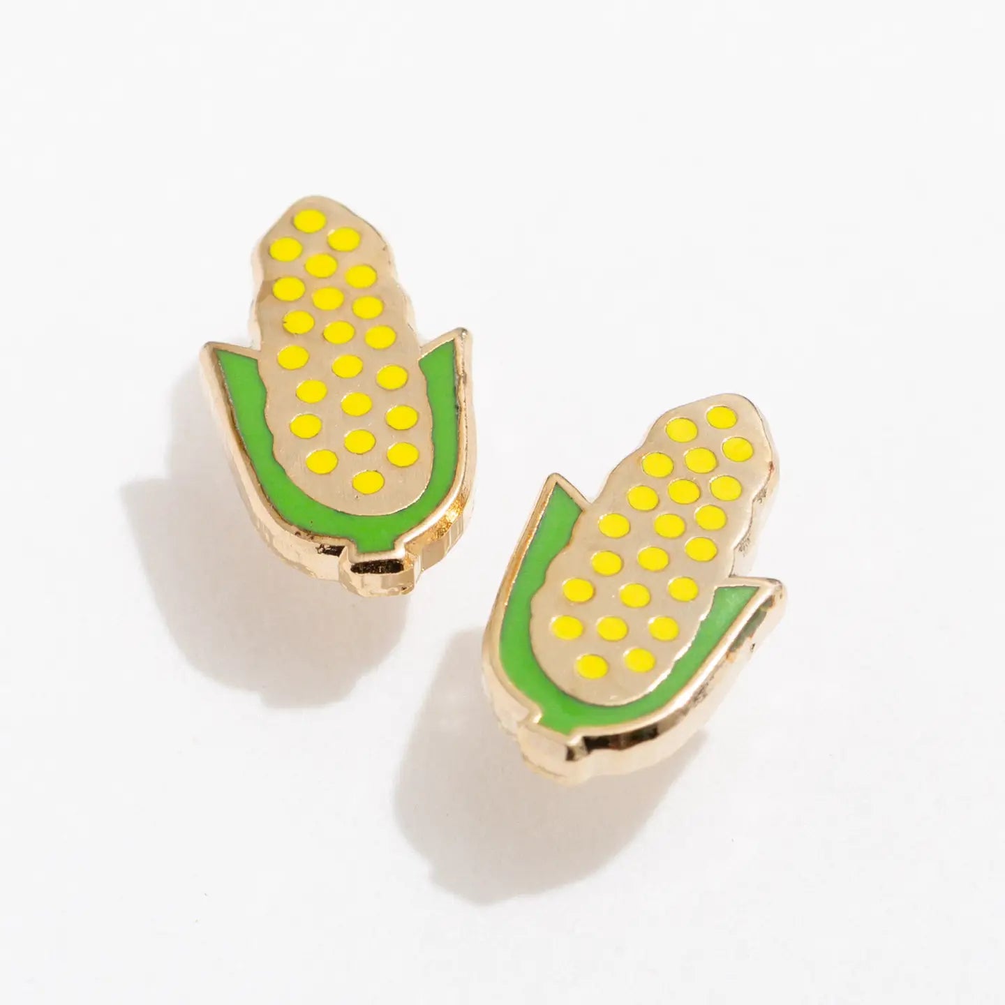 Corn on the Cob Gold Stud Earrings
