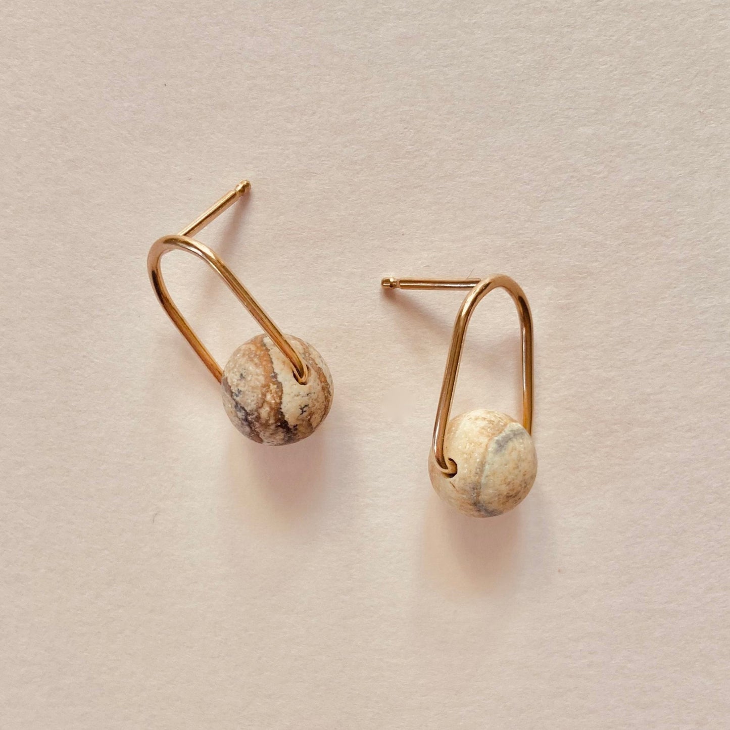 Cove Stone Drop Gold Stud Earrings