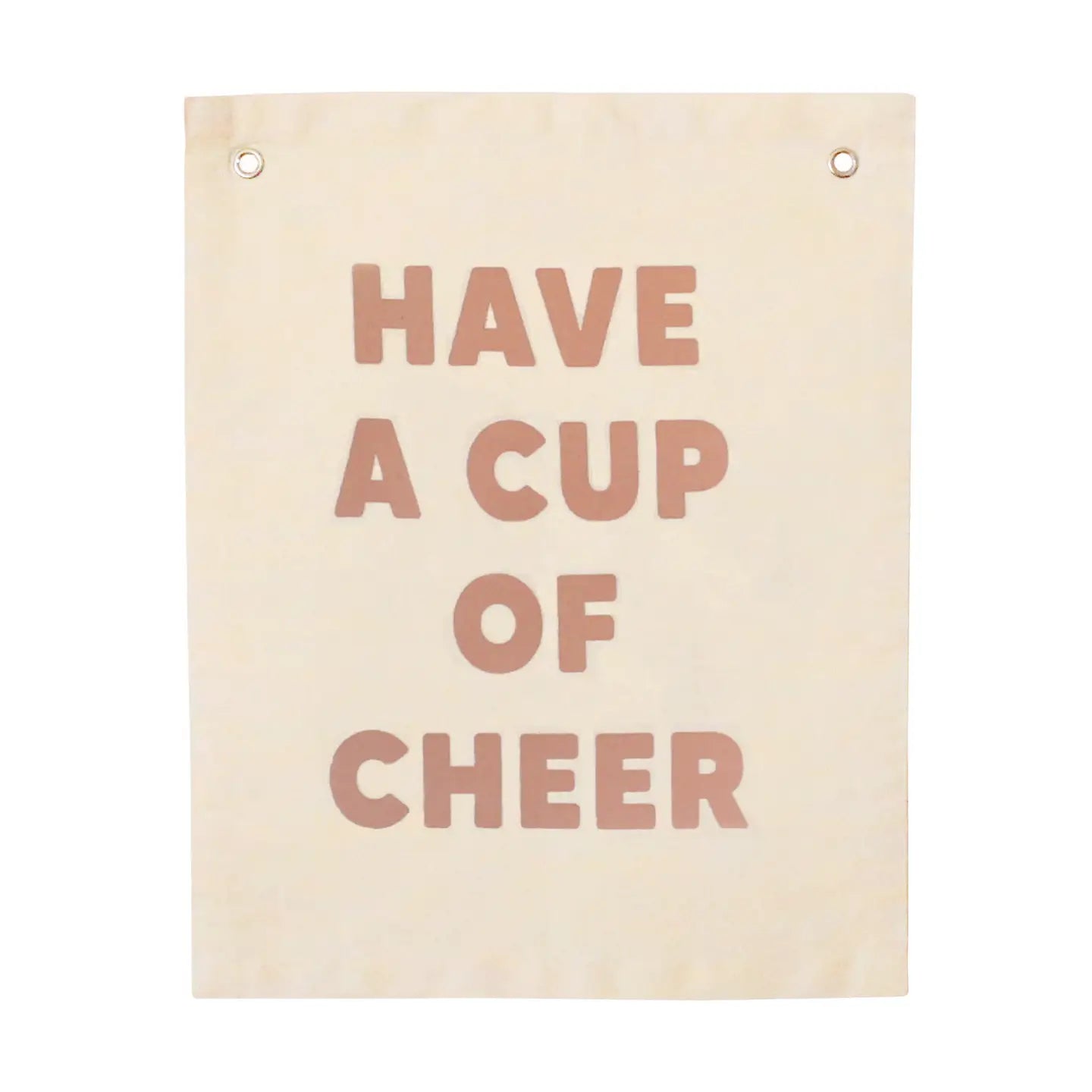 Cup of Cheer Screen Printed Holiday Canvas Banner