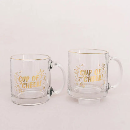 Cup of Cheer Holiday Metallic Glass Mug