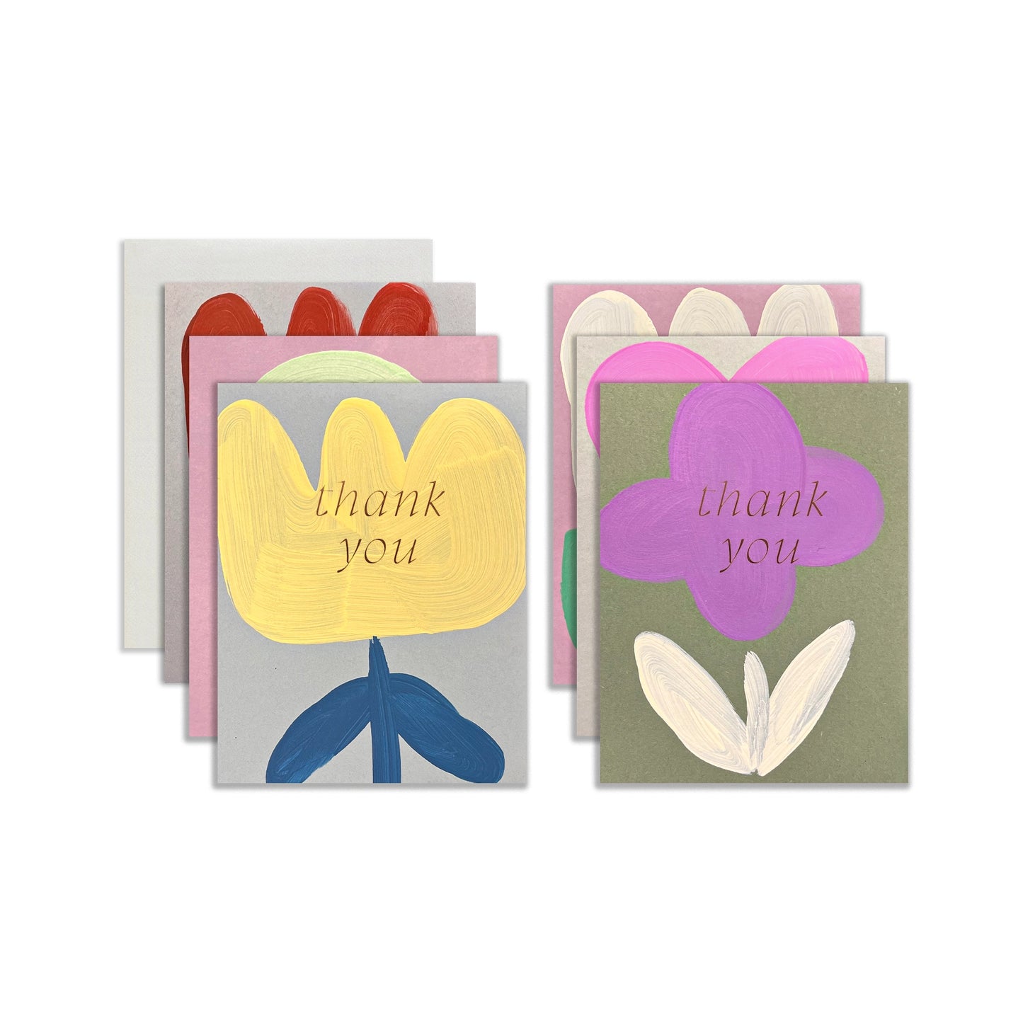 Daisy Thank You Hand-Painted Stationery Set (Box of 6)