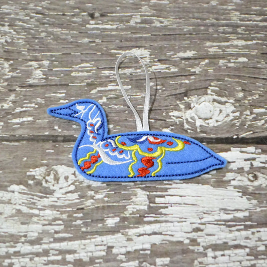 Dala Loon Embroidered Felt Ornament