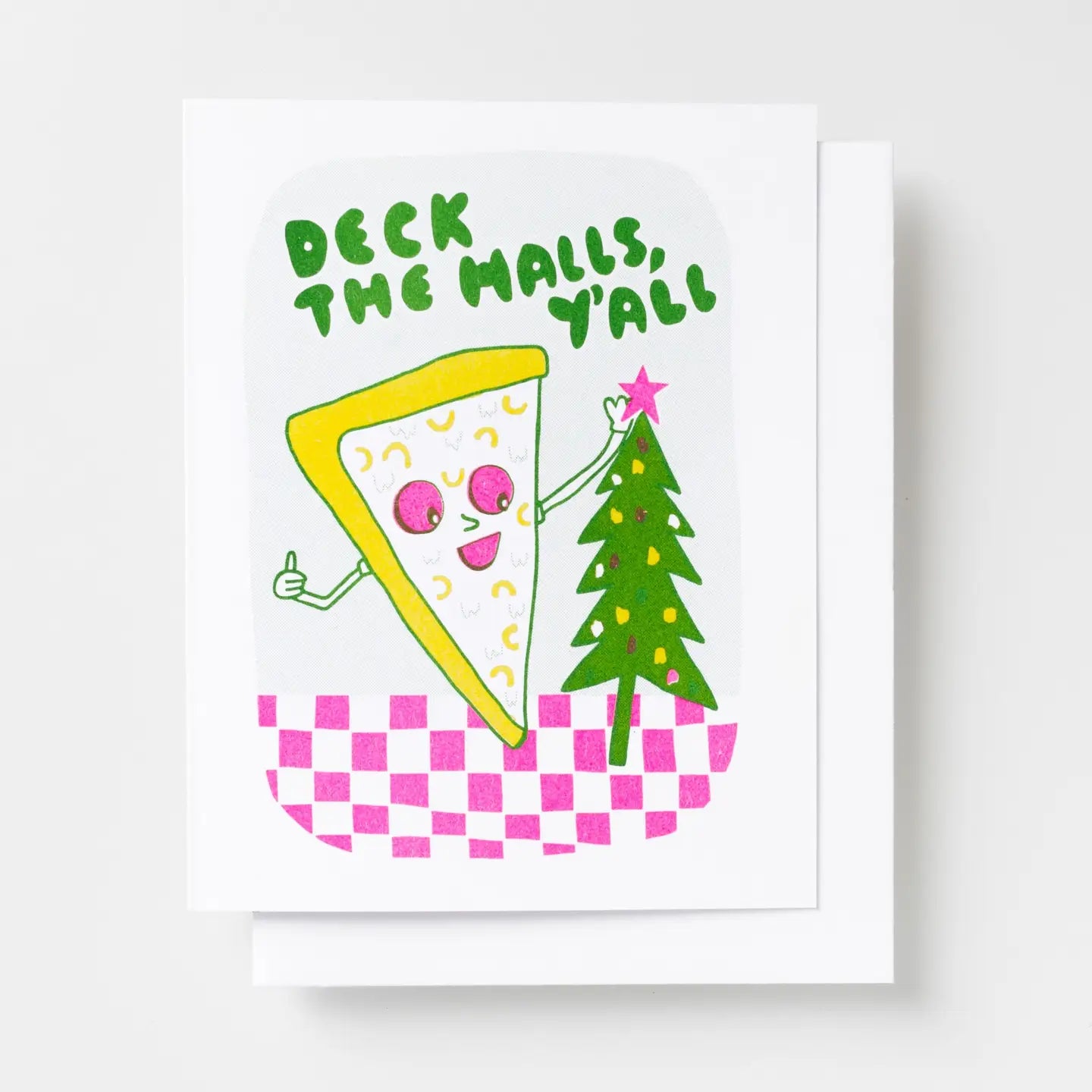 Deck The Halls Pizza Holiday Card