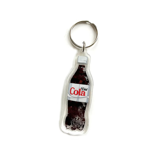 Diet Cola Acrylic Glitter Keychain