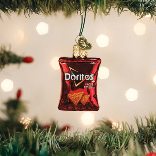 Mini Doritos Nacho Cheese Bag Glass Ornament