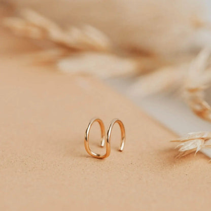 Double Up Cuff Hoop Earrings