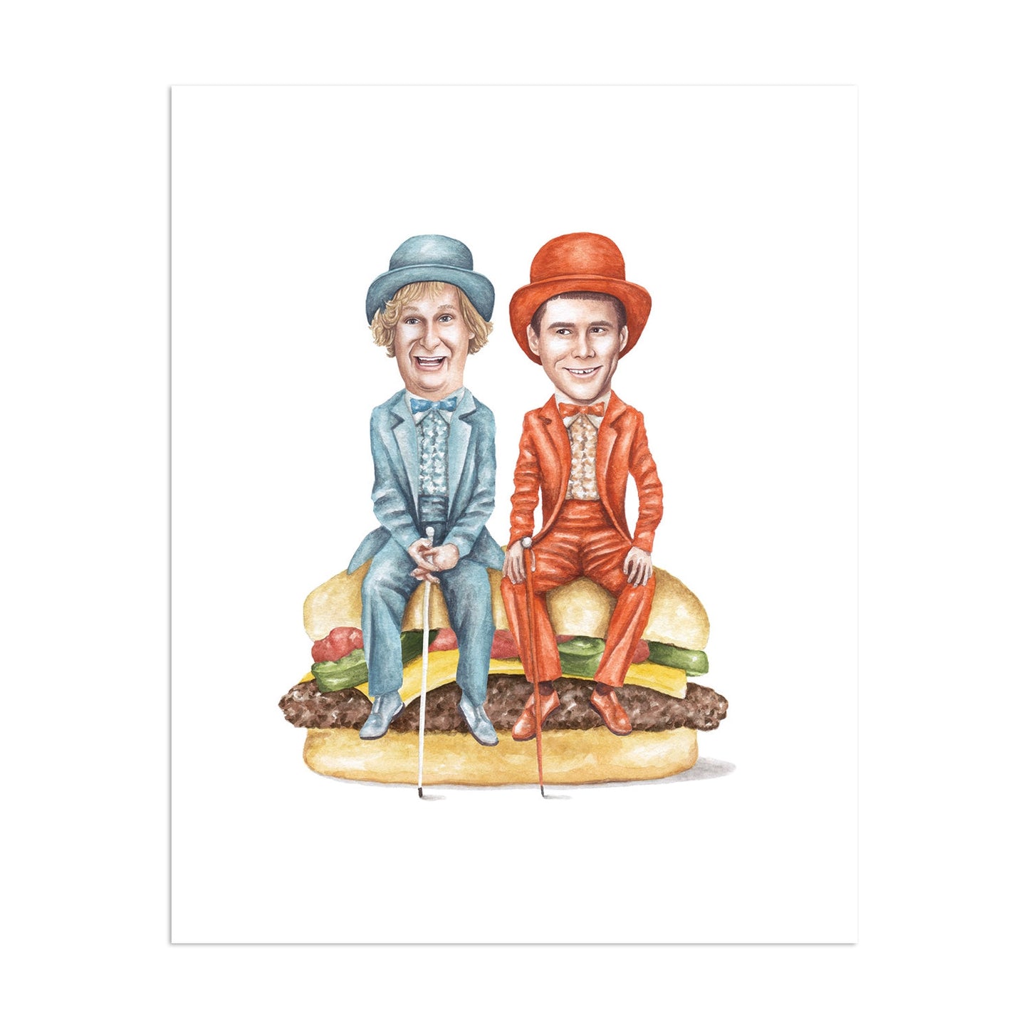 Dumb & Dumber on Spicy Chili Burger 8" x 10" Archival Print