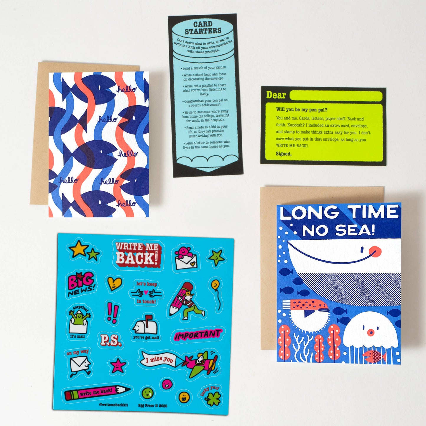 Long Time No Sea Letter Writing Write Me Back Pen Pal Kit