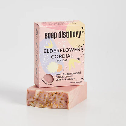 pink Bar of soap with Elderflower Cordial scent