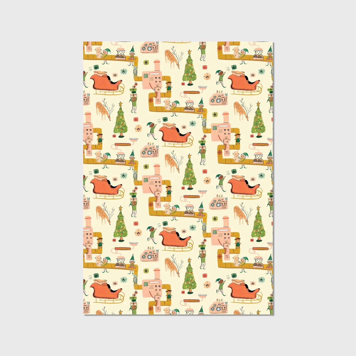 Elf's Workshop Holiday Wrapping Paper Sheets (Set of 3)