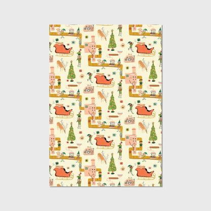 Elf's Workshop Holiday Wrapping Paper Sheets (Set of 3)