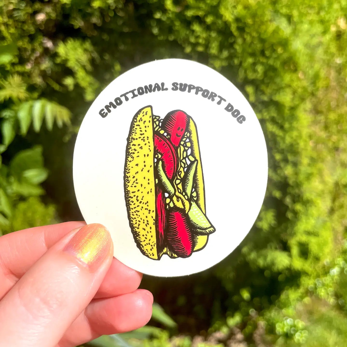 Emotional Support Chicago Dog Sticker