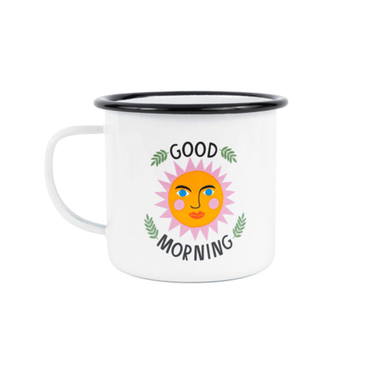Good Morning 16 Oz Jumbo Enamel Camp Mug