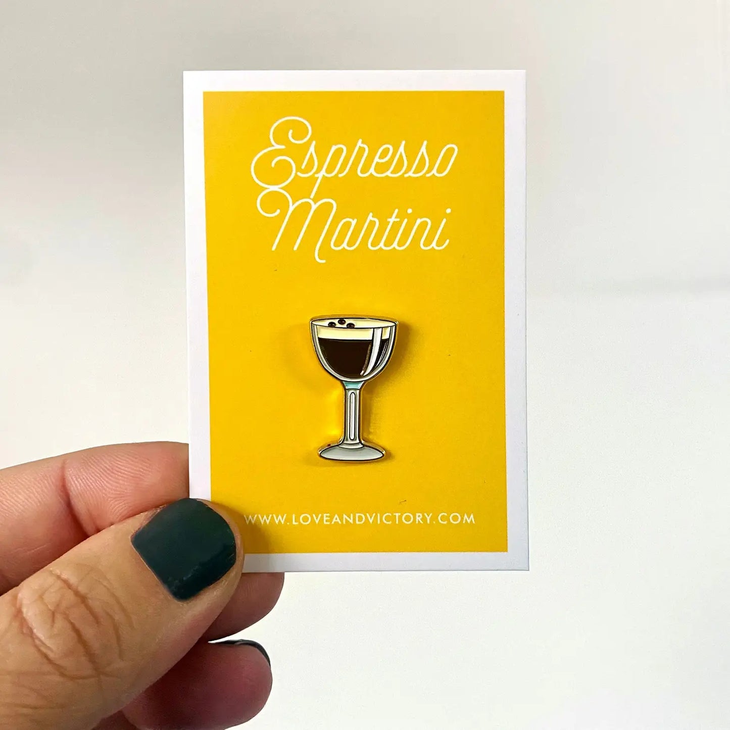 Espresso Martini Cocktail Enamel Pin