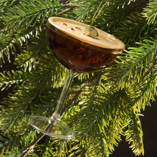 Espresso Maritini Handblown Glass Holiday Ornament