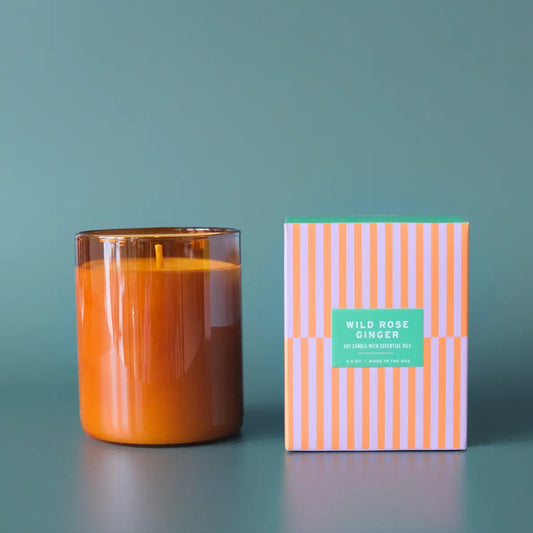 Wild Rose + Ginger Essentials 8oz Soy Wax Candle