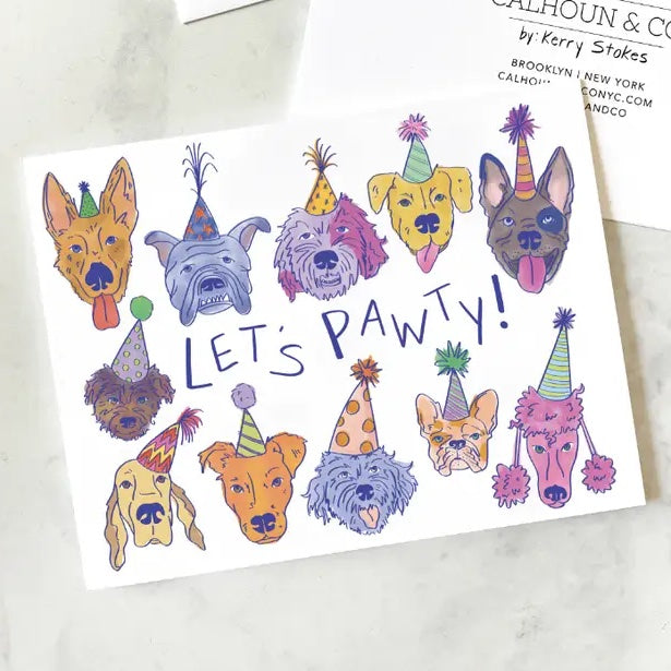 Let's Pawty Birthday Greeting Card