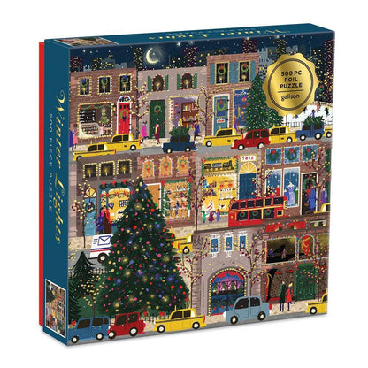 Winter Lights 500 Piece Foil Holiday Puzzle by Galison