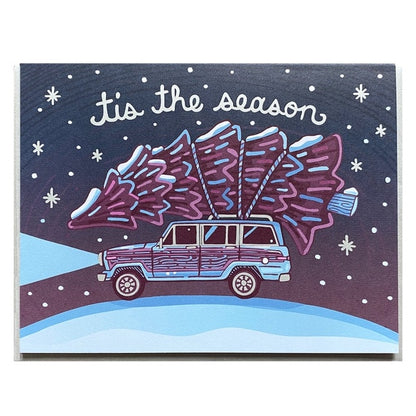 Tis The Season Tree on Car Holiday Greeting Card