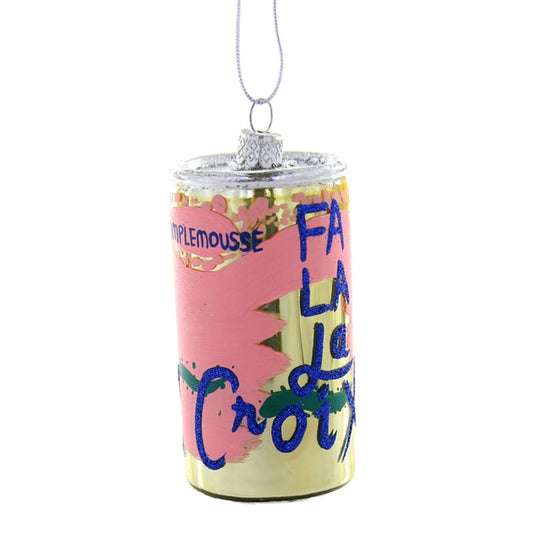 Fa La La Croix Glass Holiday Ornament