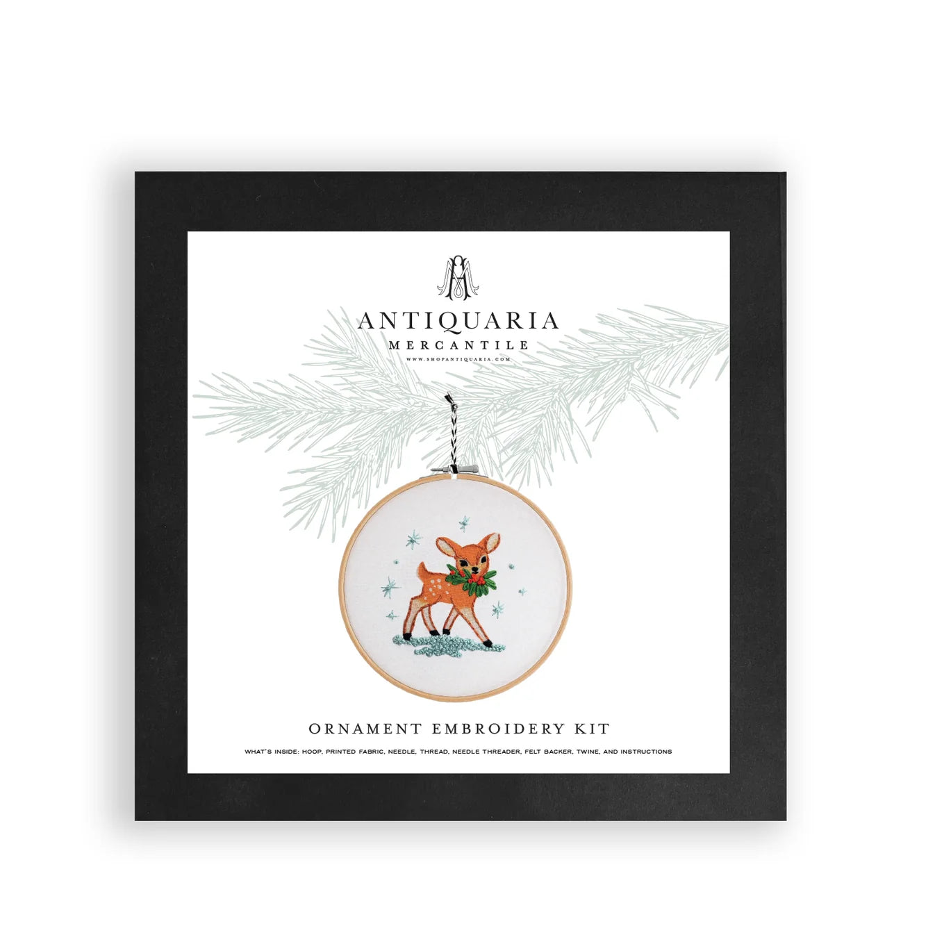 Festive Fawn House DIY Ornament Embroidery Kit