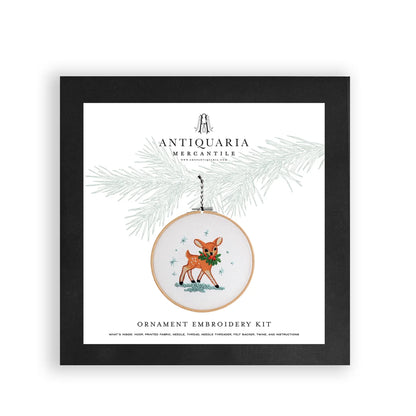 Festive Fawn House DIY Ornament Embroidery Kit