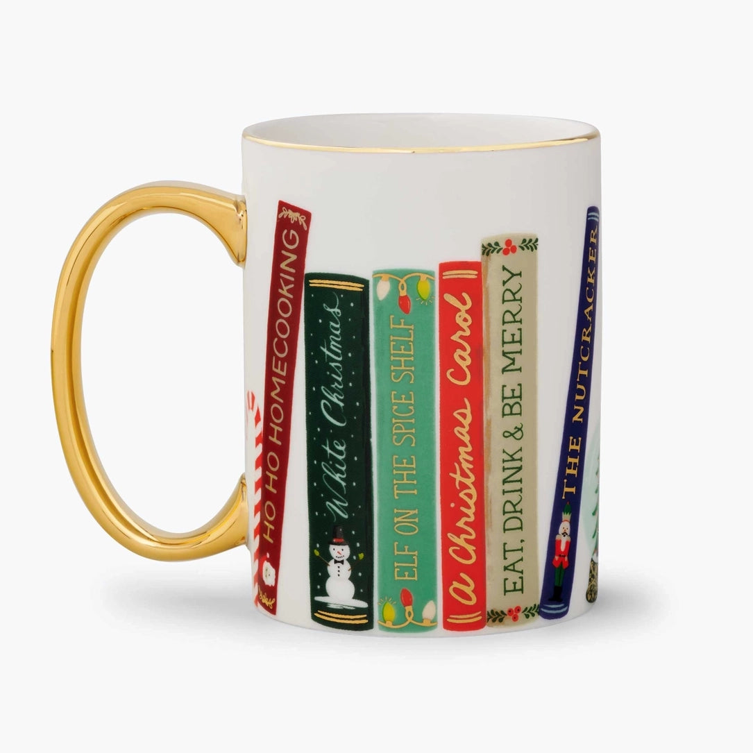 Festive Holiday Book Club 16 Oz Porcelain Mug