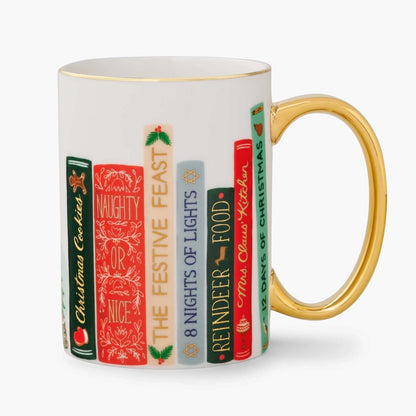 Festive Holiday Book Club 16 Oz Porcelain Mug