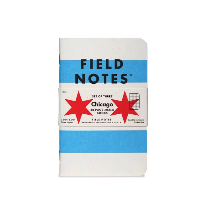 Field Notes Chicago Flag Edition Memo Notebook (Set of 3)