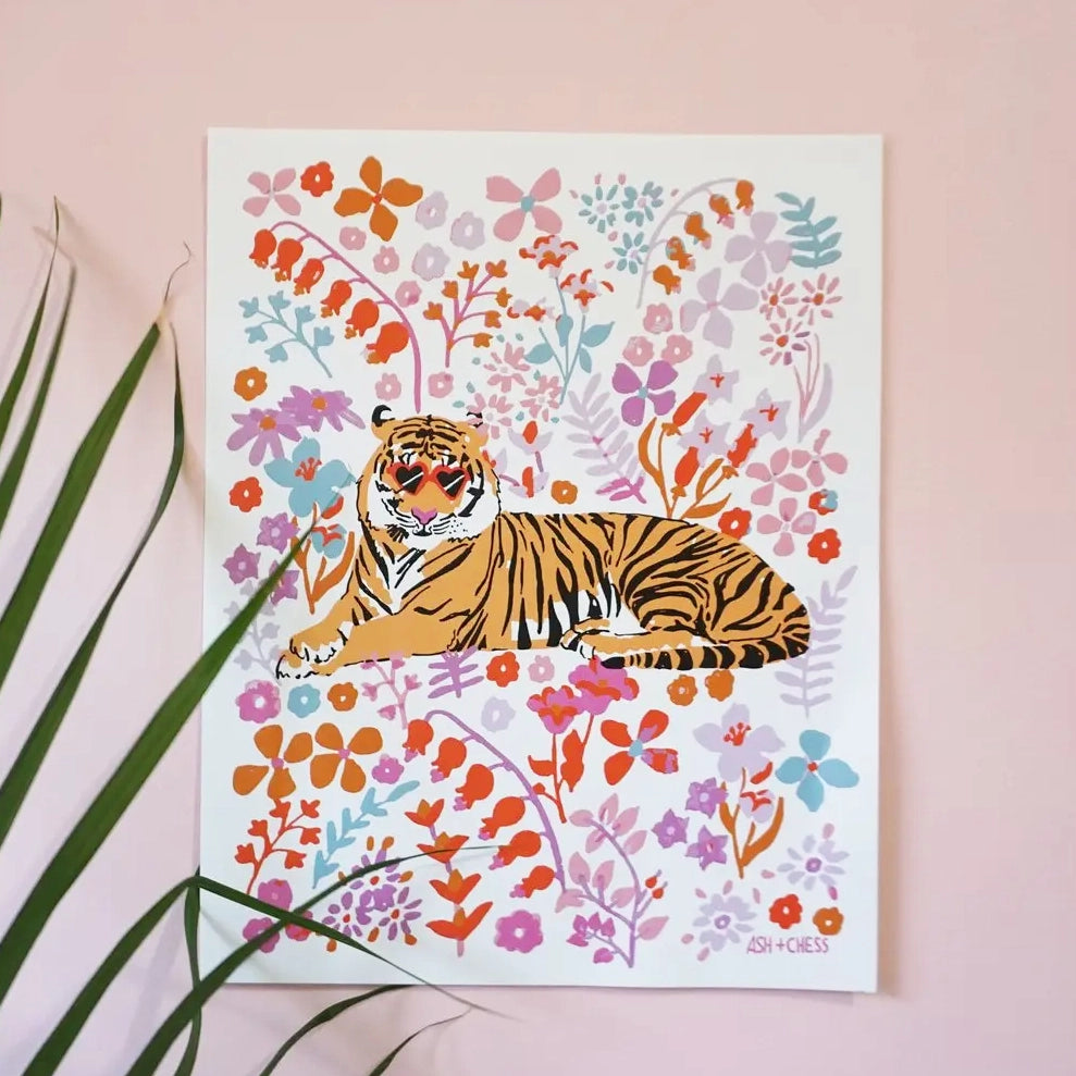 Flower Tiger 11" x 14" Archival Print