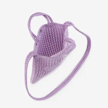 Flower Mini Raffia Tote Bag