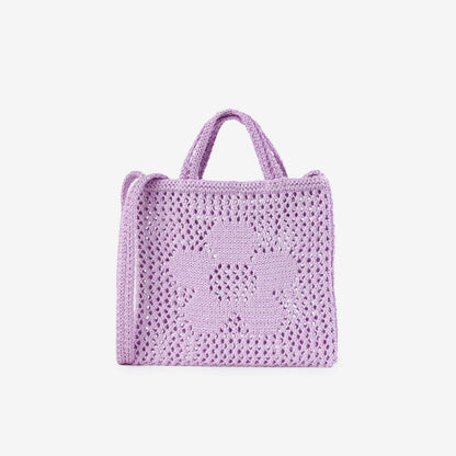 Flower Mini Raffia Tote Bag