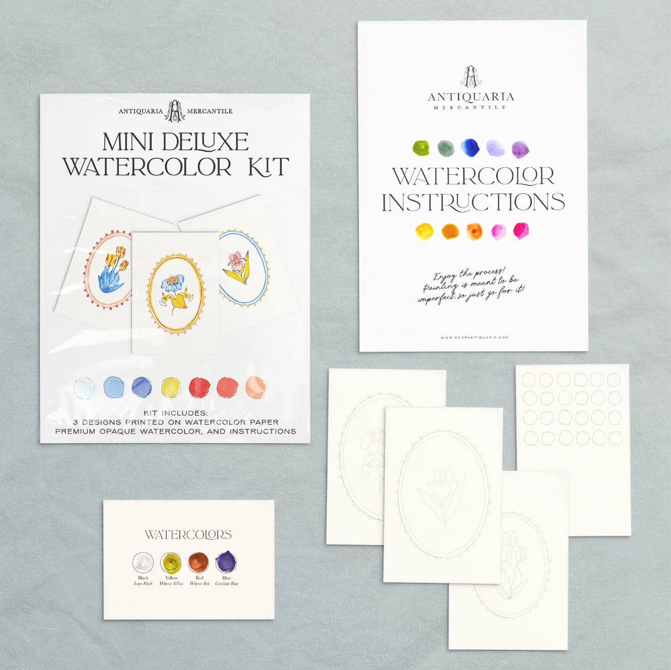 Folk Florals Mini Watercolor Painting Kit
