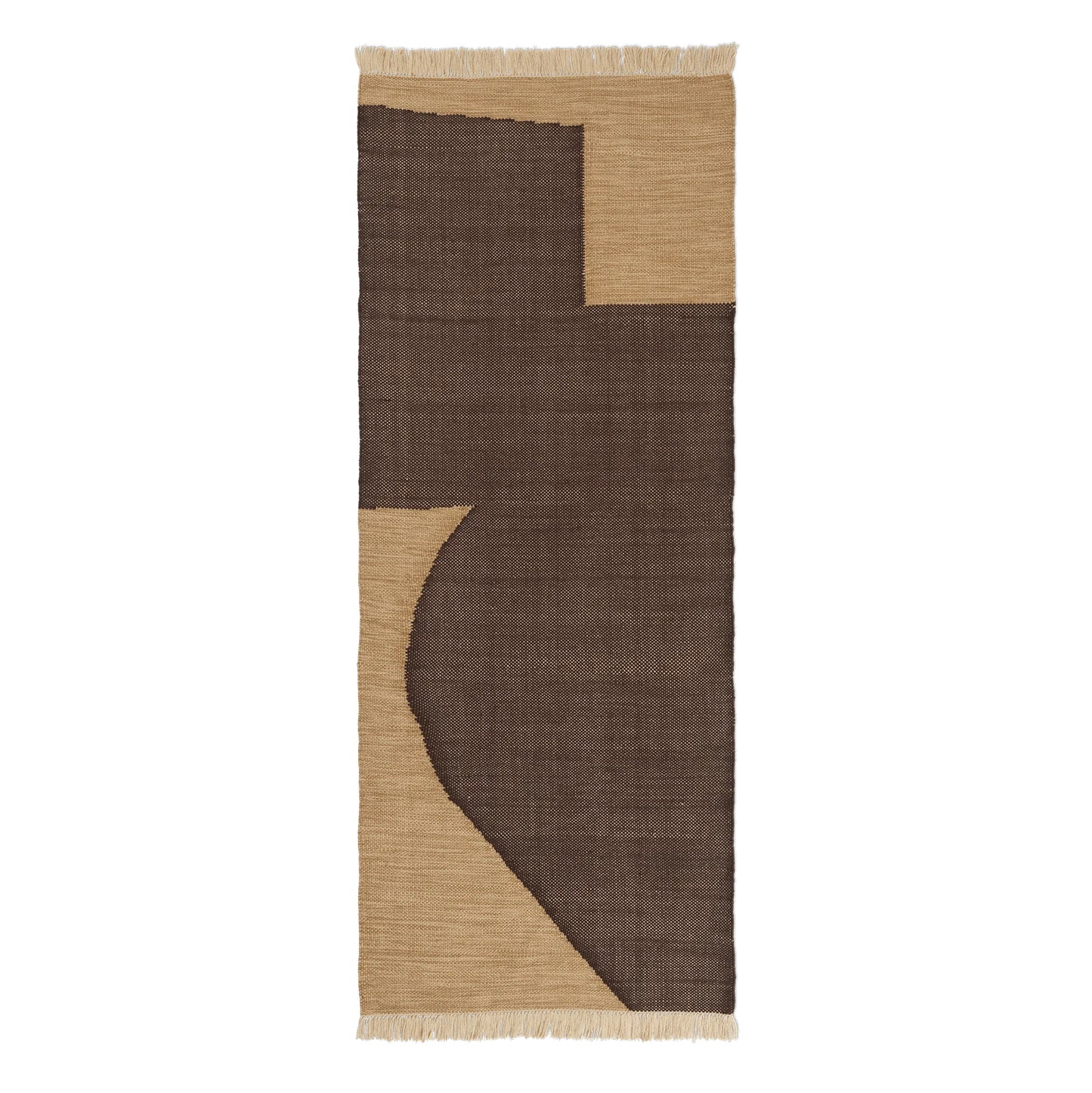 Forene Tan & Chocolate Jute 6.5' Runner Rug