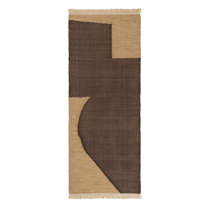 Forene Tan & Chocolate Jute 6.5' Runner Rug