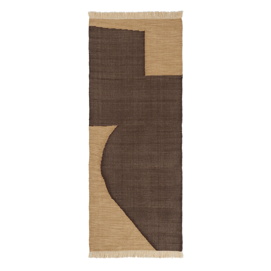 Forene Tan & Chocolate Jute 6.5' Runner Rug