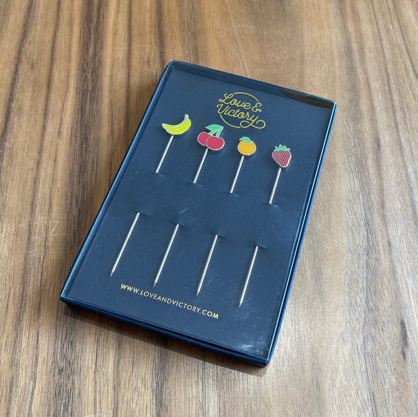 Fruit Themed Enamel Cocktail Picks (Set of 4)