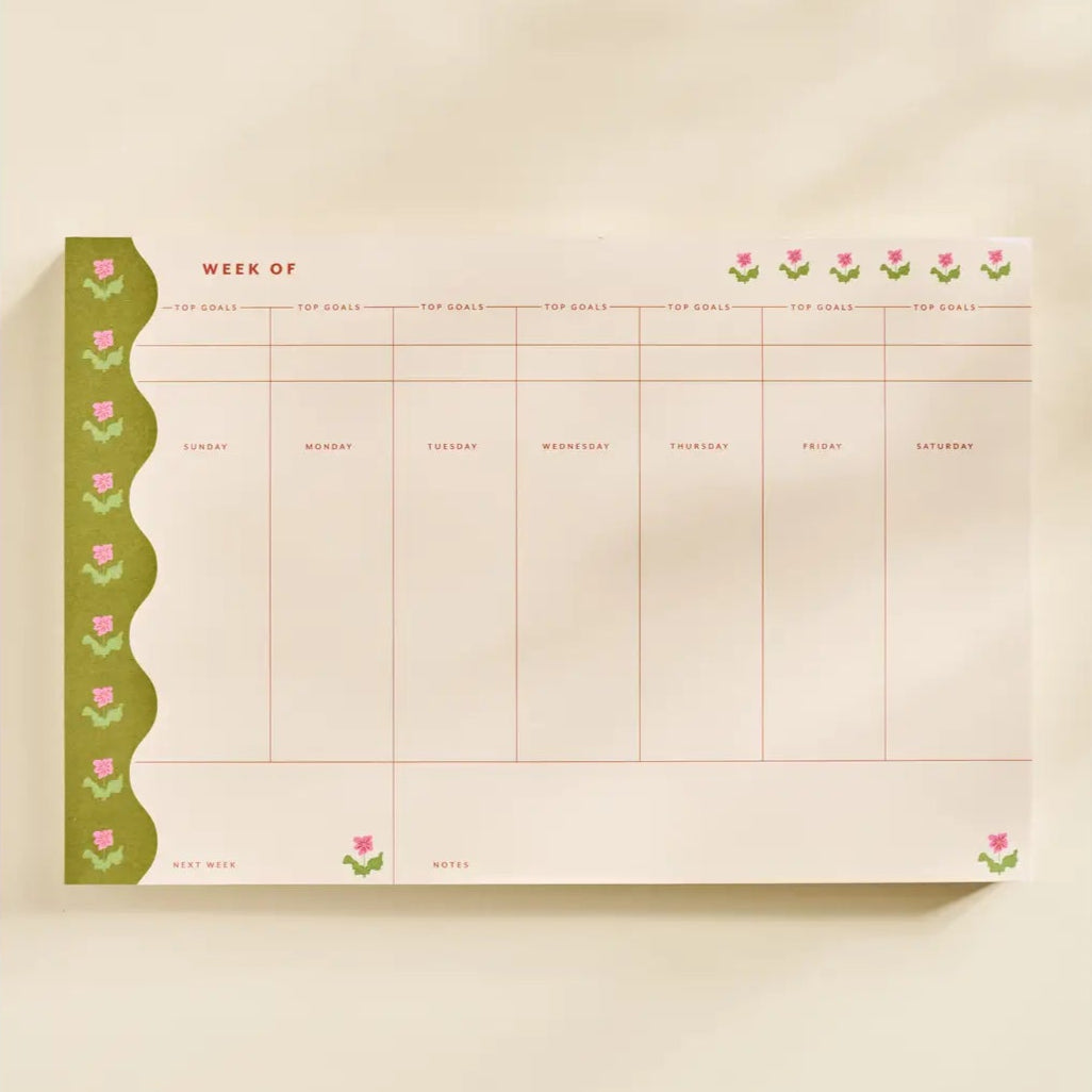 Garden Border Weekly Plan Notepad