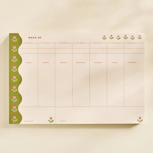 Garden Border Weekly Plan Notepad